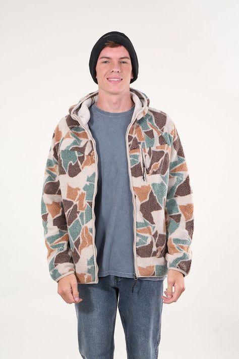 Poleron Mini sherpa full cierre y gorro Crudo wi8312 Polemic-3