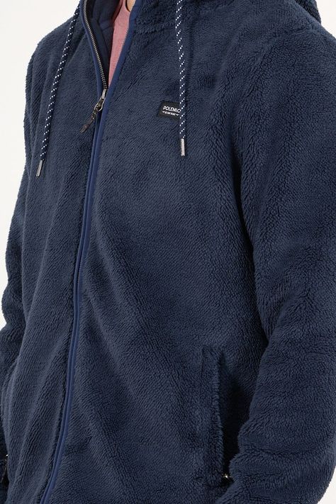 Poleron Bonded Shaggy con gorro Azul wi8301 Polemic-2