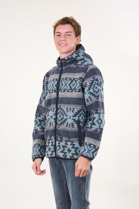 Poleron Mini sherpa full cierre y gorro Azul wi8313 Polemic-3