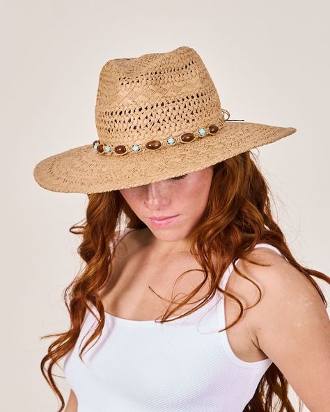 Sombrero Playero Mujer De Paja natural Beige Polemic-1