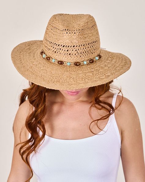 Sombrero Playero Mujer De Paja natural Beige Polemic-2