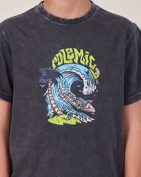Polera manga corta Surf Up 1159 niño Polemic-3