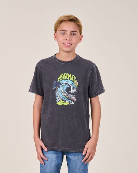 Polera manga corta Surf Up 1159 niño Polemic-0
