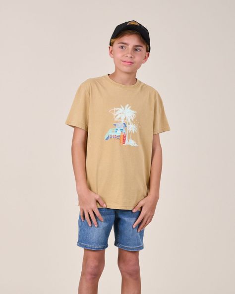 Polera procesada Retro manga corta 1162 niño Polemic-0