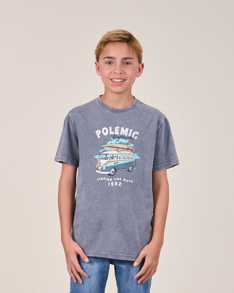 Polera manga corta Surf Up 1158 niño Polemic-0