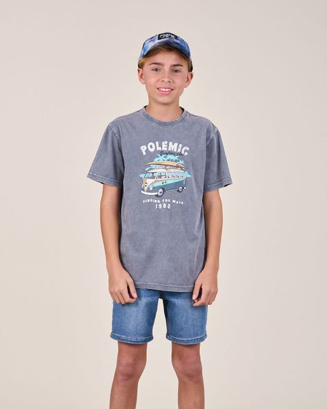 Polera manga corta Surf Up 1158 niño Polemic-3
