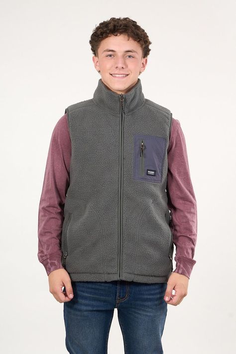 Poleron sin mangas Mini sherpa full cierre Gris wi8314 Polemic-0