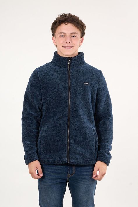 Poleron Bonded Shaggy sin gorro Azul wi8300 Polemic-0