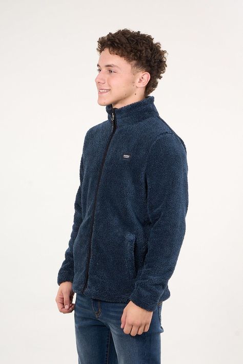 Poleron Bonded Shaggy sin gorro Azul wi8300 Polemic-1