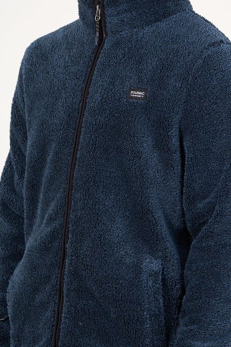 Poleron Bonded Shaggy sin gorro Azul wi8300 Polemic-2
