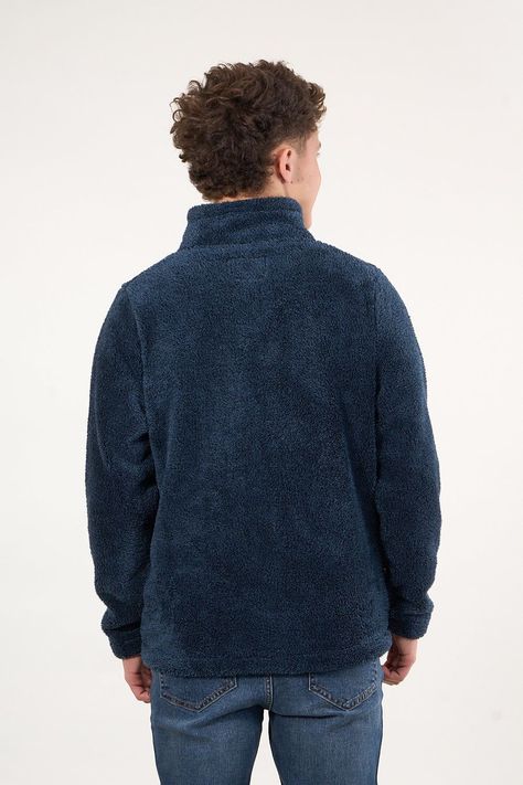 Poleron Bonded Shaggy sin gorro Azul wi8300 Polemic-4