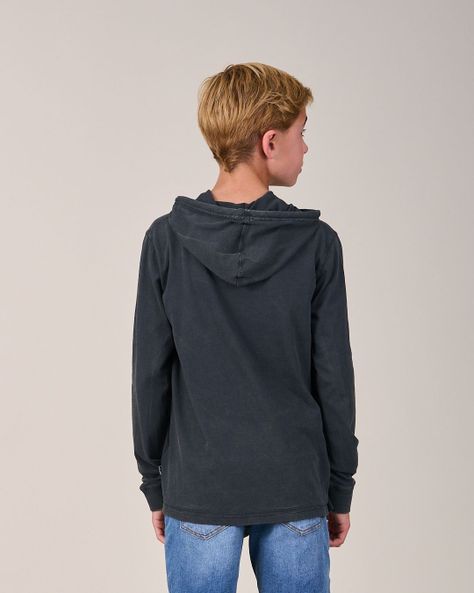Polera procesada manga Larga y gorro 6112 niño Polemic-1