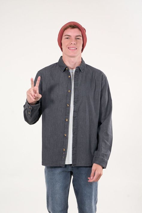 Camisa manga Larga Denim procesada wi5304 Polemic-2
