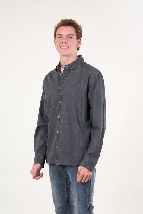Camisa manga Larga Denim procesada wi5304 Polemic-3