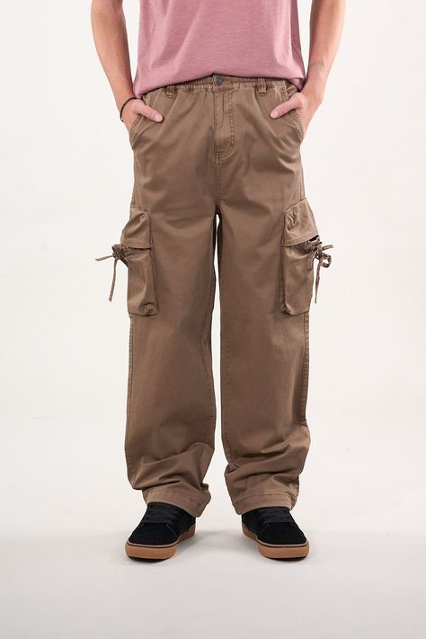Pantalon cargo Twill procesado Relaxed Café wi4355 Polemic-1