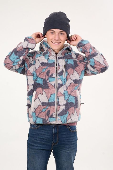 Poleron Mini sherpa full cierre y gorro Azul wi8312 Polemic-2