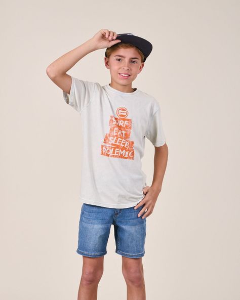 Polera procesada Retro manga corta 1161 niño Polemic-3