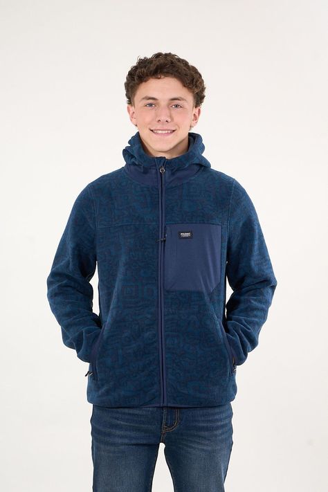 Poleron Micropolar Full Zipper y gorro Azul wi8308 Polemic-0