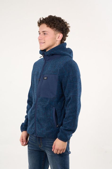 Poleron Micropolar Full Zipper y gorro Azul wi8308 Polemic-3