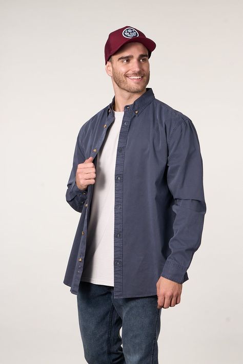 Camisa manga Larga de algodón Twill procesada wi5706 Polemic-1