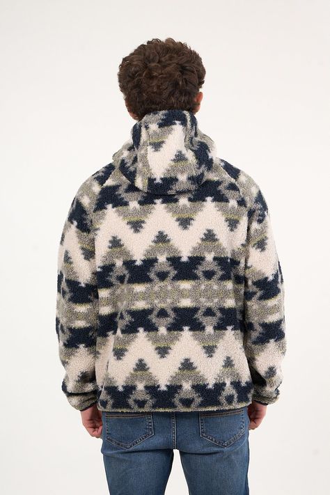 Poleron Polar Sherpa Bonded con cierre Print Verde wi8318 Polemic-4