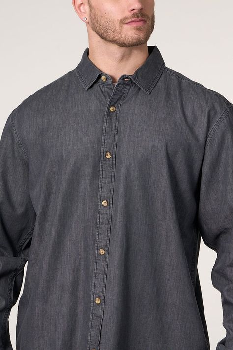 Camisa manga Larga Denim procesada wi5704 Polemic-1