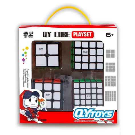 Set 4Cubos Rubik Qiyi Profesional Lubricado 2x2 3x3 4x4 5x5-0