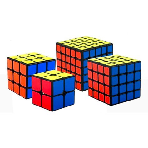 Set 4Cubos Rubik Qiyi Profesional Lubricado 2x2 3x3 4x4 5x5-2