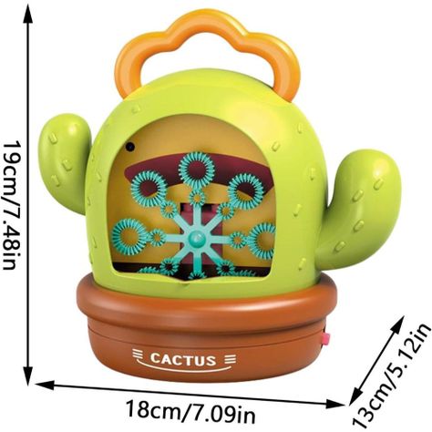 Máquina Cactus Musical Lanza Burbujas con Luces-1