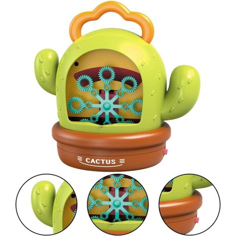 Máquina Cactus Musical Lanza Burbujas con Luces-2