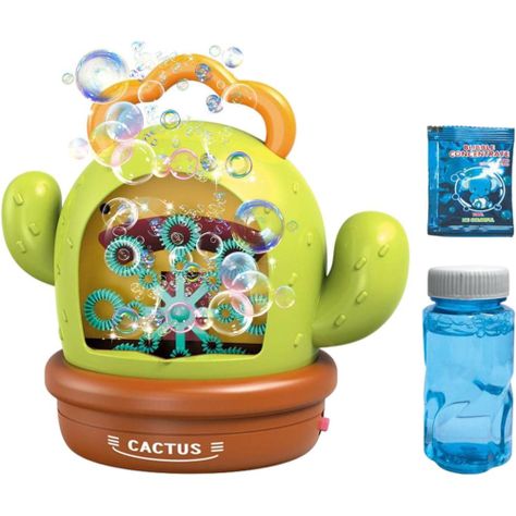 Máquina Cactus Musical Lanza Burbujas con Luces-4