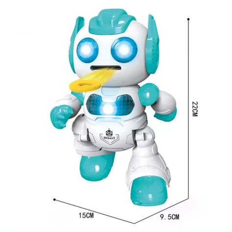 Robot a Control Remoto Lanza Discos Luces y Sonidos Verde-1