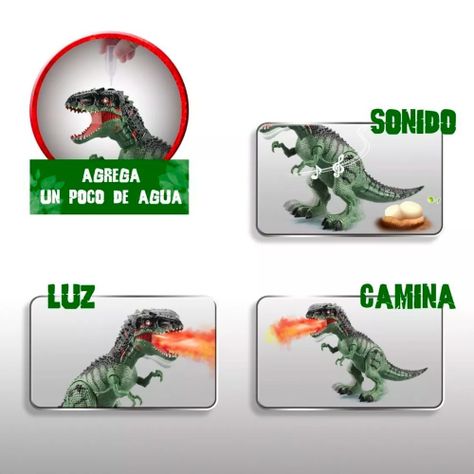 Juguete Dinosaurio T-Rex Luz Sonido Movimiento Lanza llamas-2
