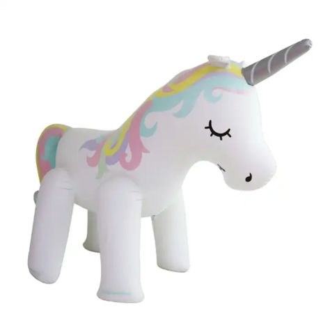 Unicornio Inflable con Rociador Agua 160x220x80 cm-1