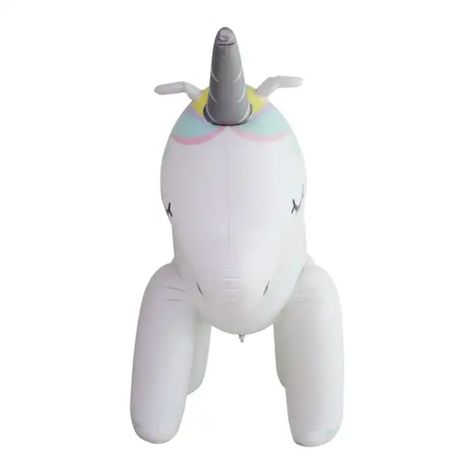 Unicornio Inflable con Rociador Agua 160x220x80 cm-2