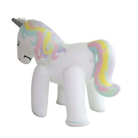 Unicornio Inflable con Rociador Agua 160x220x80 cm-4