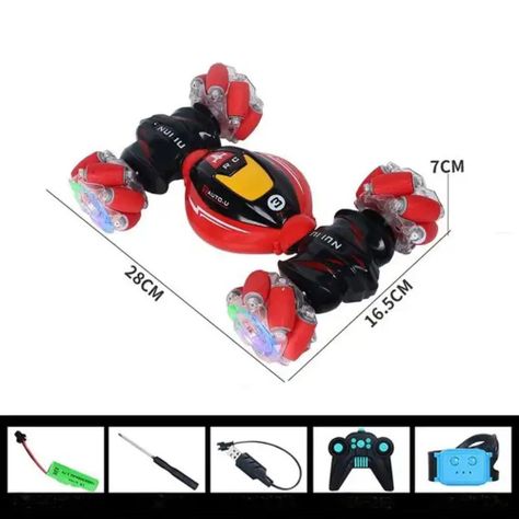 Auto Control Remoto Acrobacias 360 2.4G Rojo Luces y Sonidos-1