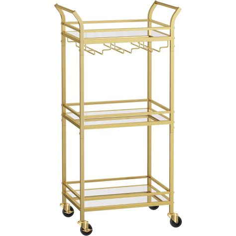 Carro Auxiliar Organizador Bar Cocina 3 Niveles Dorado Reika-0