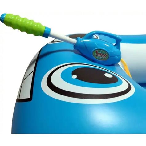 Flotador Autito Inflable con Pistola Lanza Agua Azul-2