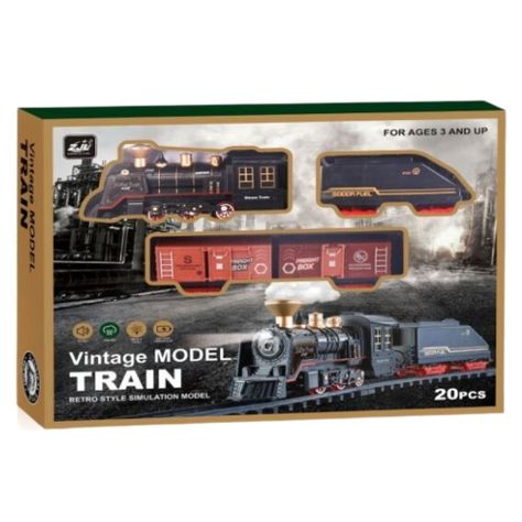 Tren Clásico Realista con Vapor Luces y Sonidos 126cm-2