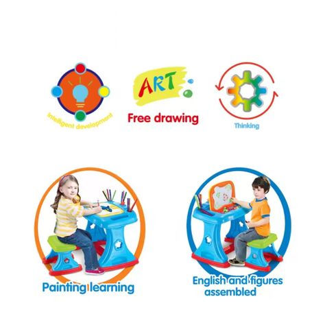 Escritorio Infantil Mesa de Aprendizaje con Pizarra-2