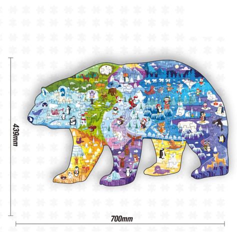 Puzzle Artico con Forma de Oso Polar 128 piezas-1