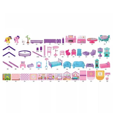 Casa de Muñecas Infantil con Muebles y Animales 60x22x38 cm-3