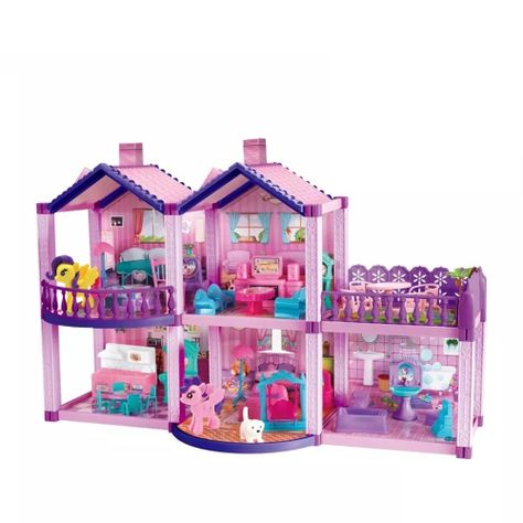 Casa de Muñecas Infantil con Muebles y Animales 60x22x38 cm-4