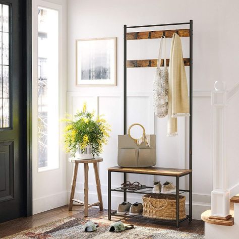 Mueble Recibidor Perchero Daven Estilo Industrial.-1
