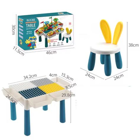 Mesa de Juegos Didáctica Con Bloques de Toboganes 85 piezas-1