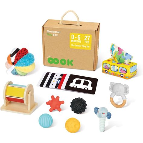 Caja Sensorial Juguete Montessori 0 a 6 meses 27 piezas-0