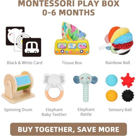 Caja Sensorial Juguete Montessori 0 a 6 meses 27 piezas-4