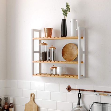 Estanteria Organizador Ajustable Bambu Blanca Skenas-5