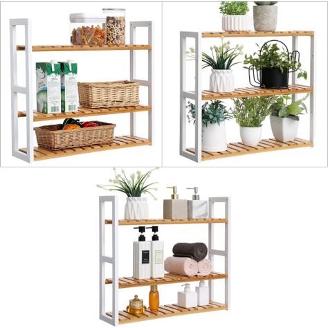 Estanteria Organizador Ajustable Bambu Blanca Skenas-6